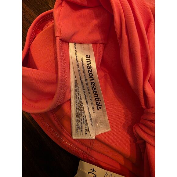 Amazon Essentials Bikini Top Hot Pink Size XL Halter Tie Neck NWT - Picture 4 of 5